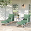 3 Pieces Aluminum Outdoor Patio Conversation Set with Ottomans