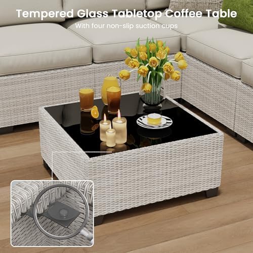 8 Piece outdoor patio sectional furniture set, Modern Modular outdoor sofa