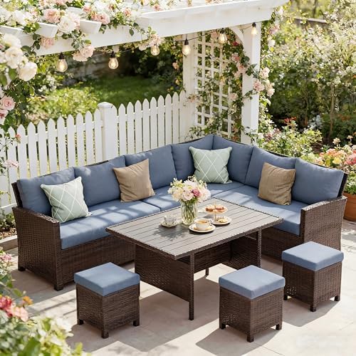 Wisteria Lane 7 Piece Patio Furniture Set, Patio Sectional for All Weather