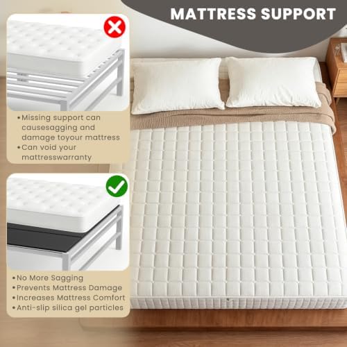 54x75'' Full Size Folding Bunkie Board, Black Under Mattress Support Board