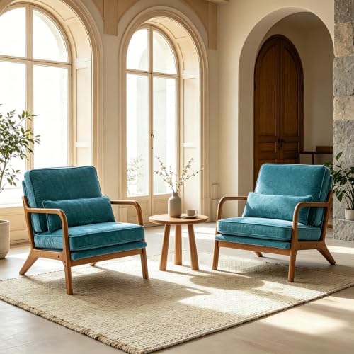 Karl home Mid-Century Modern Accent Reading Chair, Teal