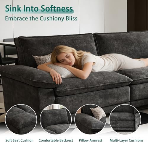 108" Modular Sectional Couch, L Shaped Cloud Sofa for Living Room