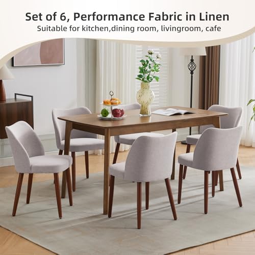 GarveeHome Dining Chairs Set of 4 with Cozy Backrest/Wooden Legs