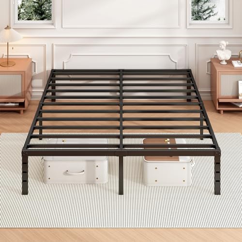 Hafenpo 12 Inch Queen Bed Frame, Under Bed Storage, Black