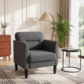 Kromax Accent Chair for Living Room, Comfy Upholstered Armchair, Grey