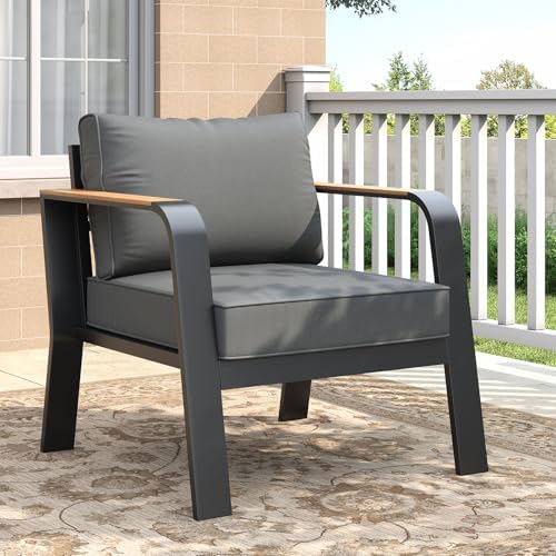Garvee Aluminum Outdoor Patio Furniture 2 Pcs Single Sofa Armchair