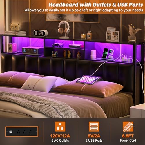 Aheaplus Headboard for King Size Bed with Storage, Upholstered Headboards