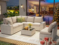 8 Piece outdoor patio sectional furniture set, Modern Modular outdoor sofa