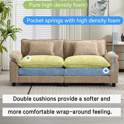 Oprisen 86" Modular Sectional Sofa, Comfy Loveseat Deep Cloud Couch