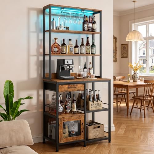LIFECHOVY 67.7" Tall Bar Cabinet with Power Outlets