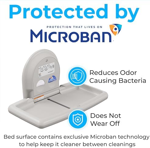 Koala Kare Surface-Mounted Horizontal Baby Changing Station, Model KB300-05 (White Granite)