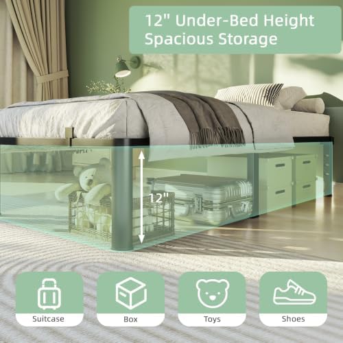 Twin Bed Frame, 14 Inch Heavy Duty Steel Platform, Noise-Free