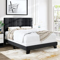 Allewie Full Size Panel Bed Frame Box Spring Needed Dark Grey