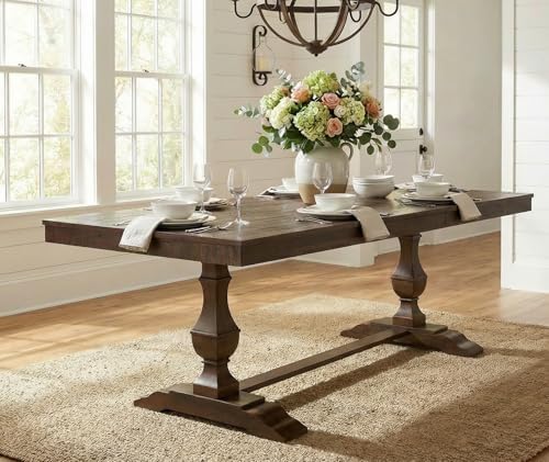 WAMPAT 74.8-inch Long Vintage Farmhouse Dining Table for 6-8 People