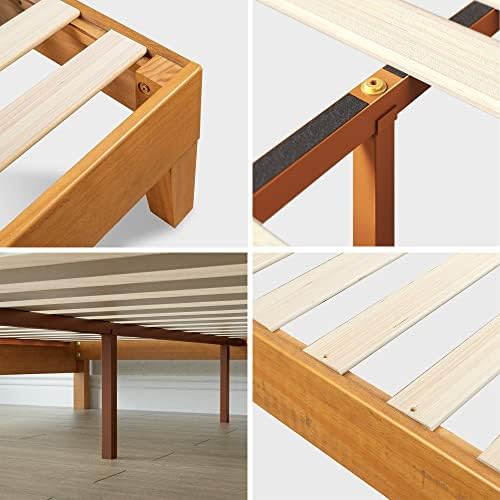 Zinus Alexis Deluxe Wood Platform Bed Frame, Solid Wood Foundation, No Box Spring Needed, Wood Slat Support, Easy Assembly, Rustic Pine, Twin