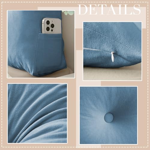 Wedge Headboard Pillow Twin XL, College Dorm Essentials Bed Reading