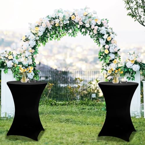 2 Sets 32in Folding Cocktail Tables+Black Cocktail Table Covers