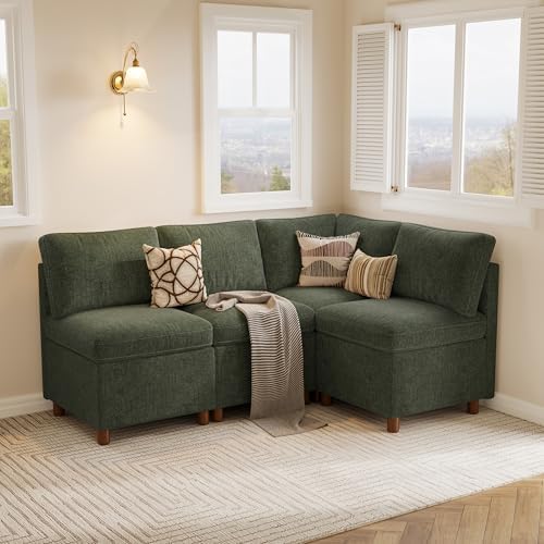 SITJOY Breakfast Nook Bench with Storage, Green, 4 Seat (1 Corner)
