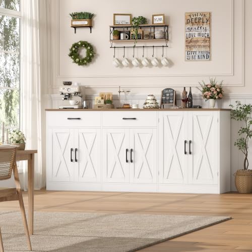 HOSTACK 71" W Kitchen Buffet Cabinet with Storage, Large Coffee Bar Cabinet