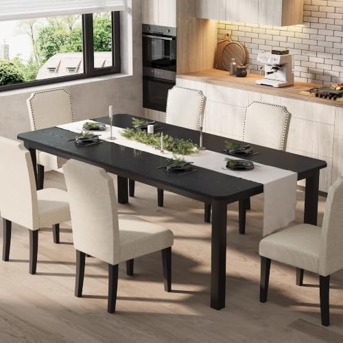 Garvee 78.7" Dining Table for 8-10 People for Dining Room,Black(Only Table)