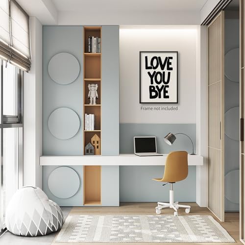 OMANI Love You Bye Quote Poster Black and White Love Wall Art Funky Minimalist Aesthetic Prints Fun Gifts for Couples Room Bedroom Wall Decor 08x10 inch Unframed