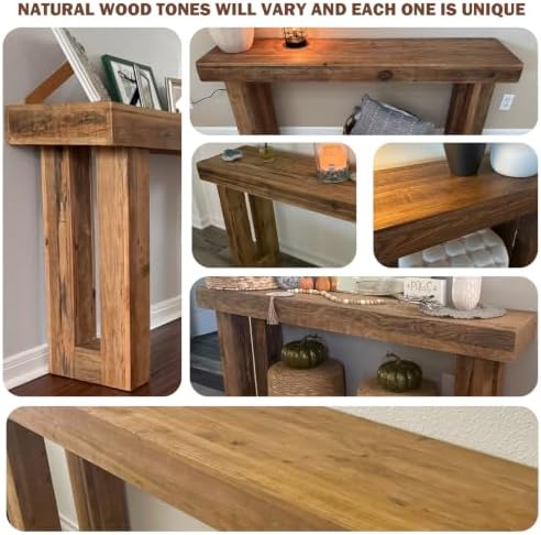 HOKYHOKY Reclaimed Solid Wood Console Table, 70" Long Entryway Table