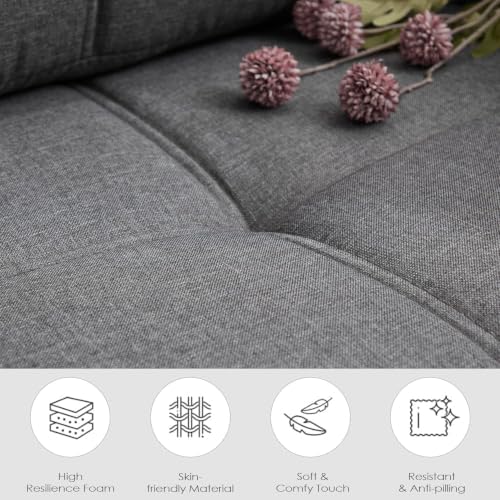 TYBOATLE 65" Small Couches for Bedroom, Modern Tufted Comfy Loveseat