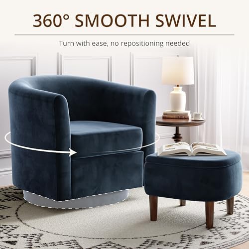 360° Swivel Accent Chair with Storage Ottoman