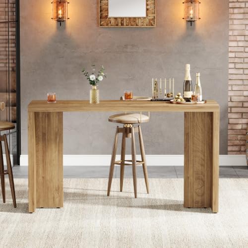 Tribesigns 55.12-Inch Long Bar Table, Farmhouse Counter Height Pub Table