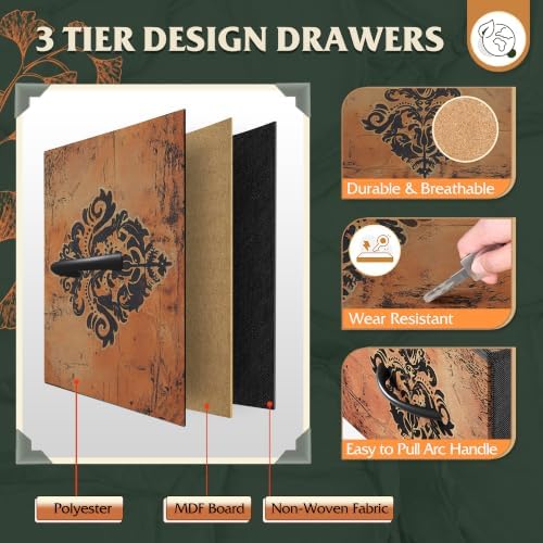WLIVE Tall Dresser for Bedroom, 9 Drawer Chest of Drawers, Pattern