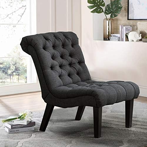Armless Modern Accent Chairs for Living Room, Gray Fabric