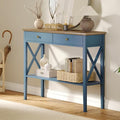 ChooChoo 39" Entryway Table with Drawers and Storage Shelf