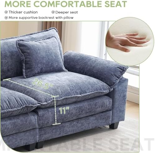 Oprisen 86" Modular Sectional Sofa, Comfy Loveseat Deep Cloud Couch