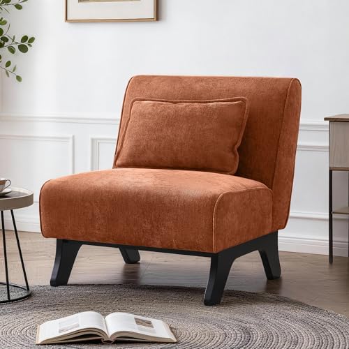 Armless Accent Chair Comfy Upholstered Modern Living Room Side Chair
