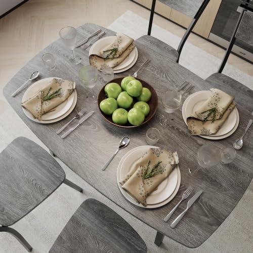 Garvee 5 Piece Dining Table Set for 4 with Trapezoid Back Chairs, Gray