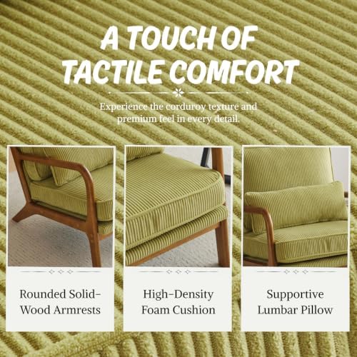 Karl home Mid-Century Modern Accent Reading Chair, Green