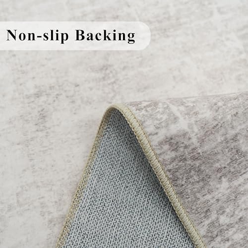 Washable 2x4 Entryway Area Rugs: Abstract Water Resistant Kitchen Sink Rug Non-Slip Durable Doormat Ultra Soft Living Room Bedroom Carpet Low Pile Floor Mat for Bathroom Dining Room(2x4,Beige/Cream)