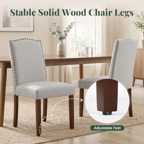 Upholstered Dining Chair Set of 4, Farmhouse Fabric Kitchen Chair