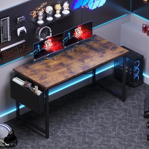 OLIXIS Computer Desk, 55 Inch Gaming Desks for Home Office Small Spaces