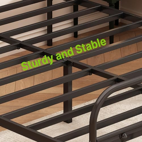 Kujielan Metal Bed Frame Queen Size,Easy to Assemble,Black