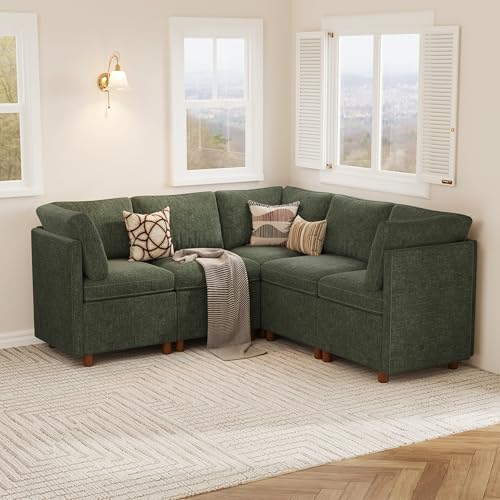 SITJOY Breakfast Nook Bench with Storage, Green, 5 Seat (3 Corner)