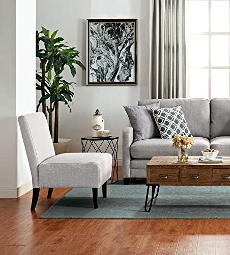 Serta Palisades Slipper Accent Chair, Modern Armless Design, Ideal for Smaller Spaces, Cushioned Seat and Back, Pebble Gray