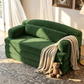 57” Convertible Sleeper Sofa Bed, Boneless Couch, Green