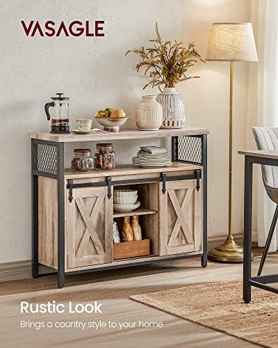 VASAGLE Buffet Cabinet, Coffee Bar with 2 Sliding Barn Doors
