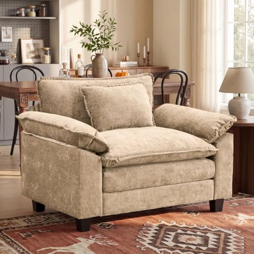 Oprisen 53" Modular Sectional Sofa, Comfy Single Sofa Deep Cloud Couch