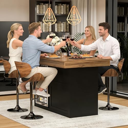 GDLF Bar Height Table with Fridge Space, Home Pub Table with Storage