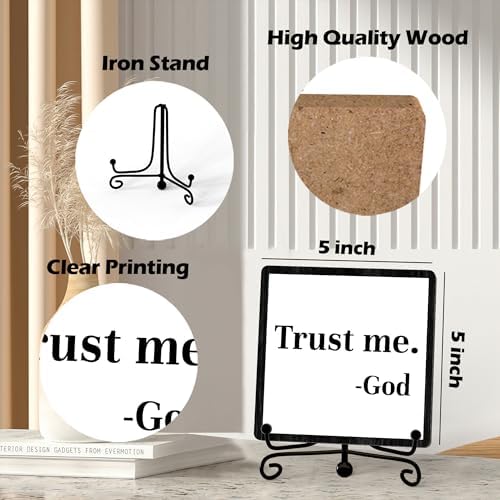 Home Decor, Farmhouse Shelf Decor For Living Room, Boho Aesthetic Table Decorations, Christian Gifts For Women Men, Entryway Tv Stand Fireplace Mantle Coffee Table Decoration (trust-05)