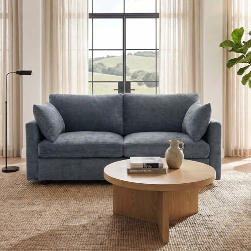 Iroomy Modular Sectional Loveseat Couch, Modern Chenille Sofa, Gray