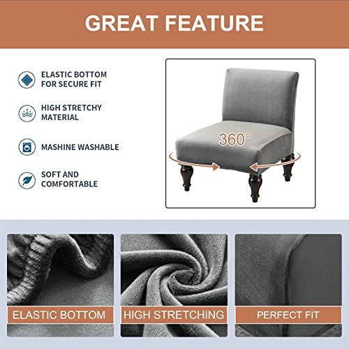 Eco-Ancheng Armless Chair Slipcover - Removable, Washable, Printed Covers for Living & Dining Room