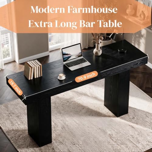 Tribesigns 71-Inch Extra Long Bar Table, Narrow Bar Height Table, Black